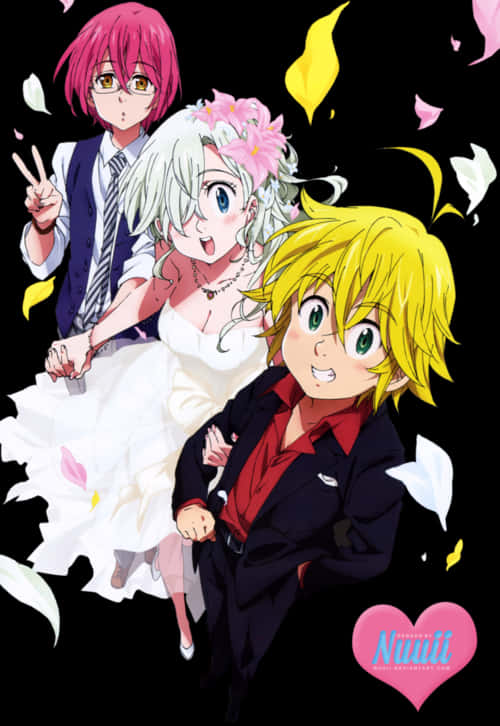 Meliodas_ Elizabeth_ Wedding_ Anime PNG
