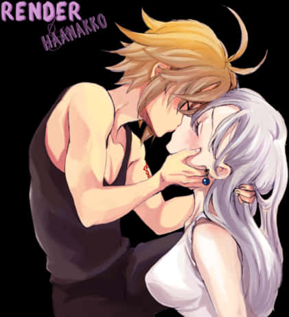 Meliodasand Elizabeth Intimate Moment PNG