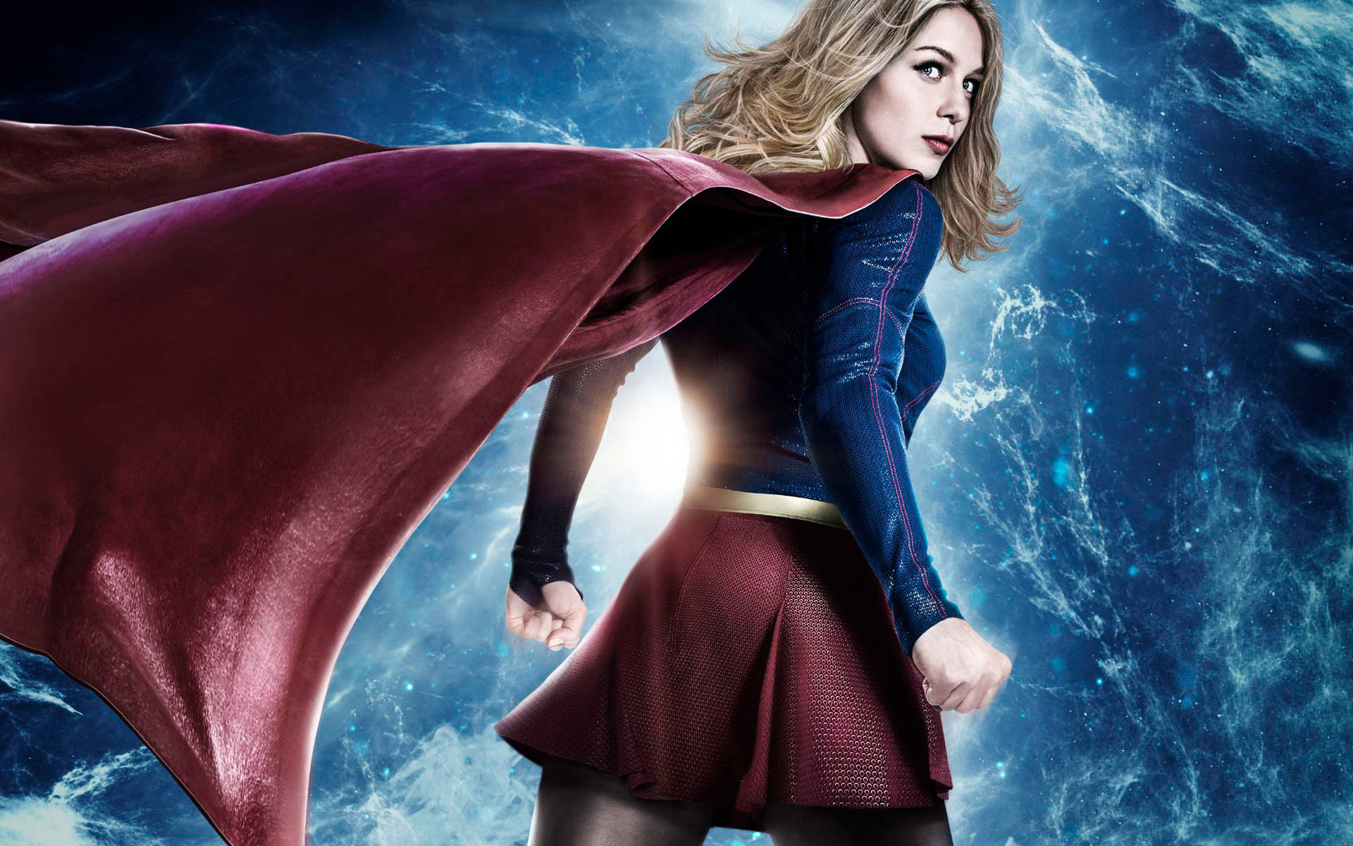 Melissa Benoist Ikonisk Supergirl Wallpaper