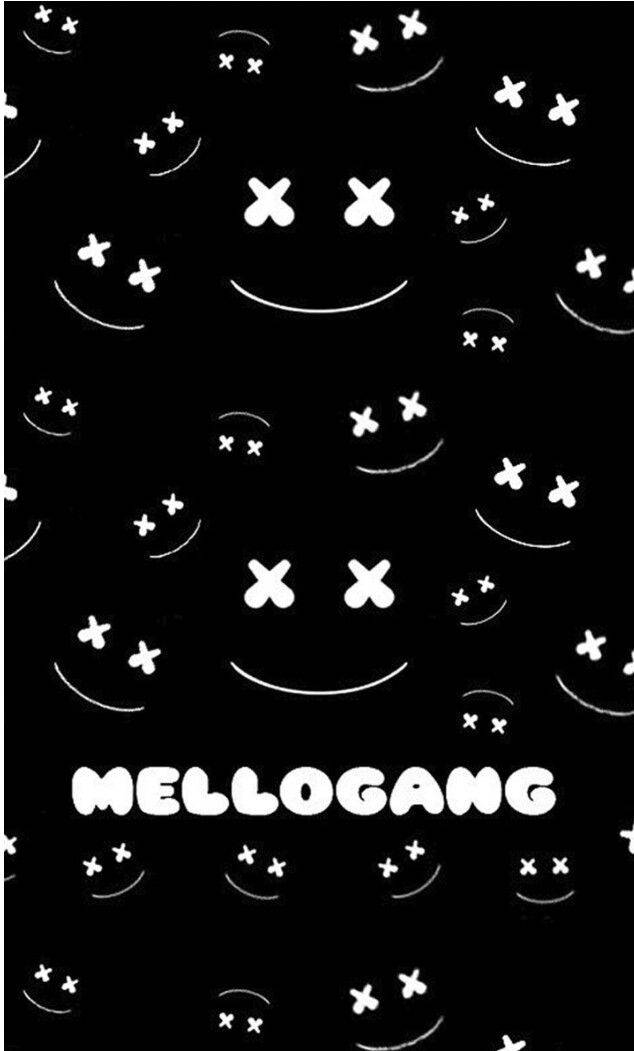 Mellogang Black Marshmello Seamless Wallpaper