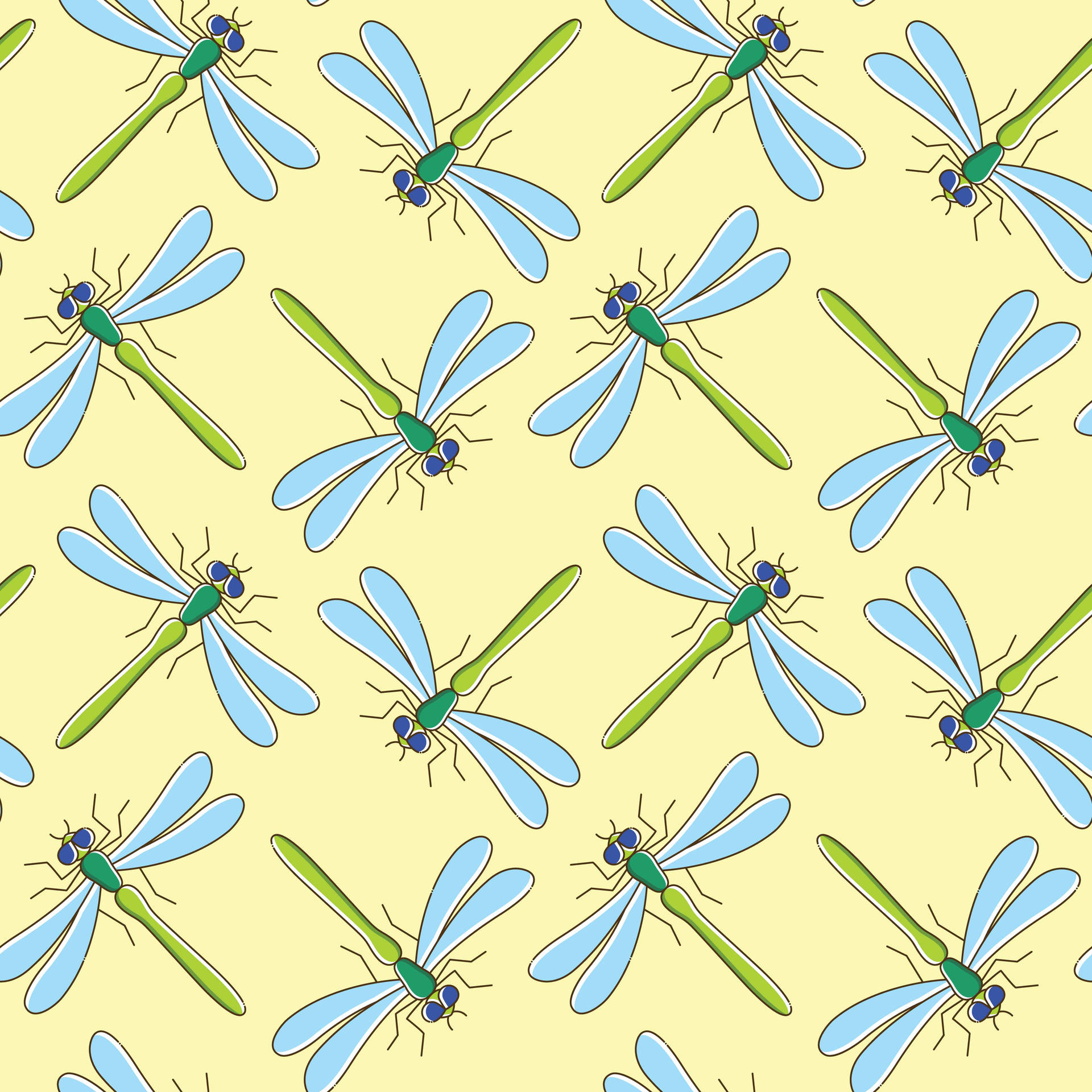 Mellow Dragonfly Pattern Wallpaper