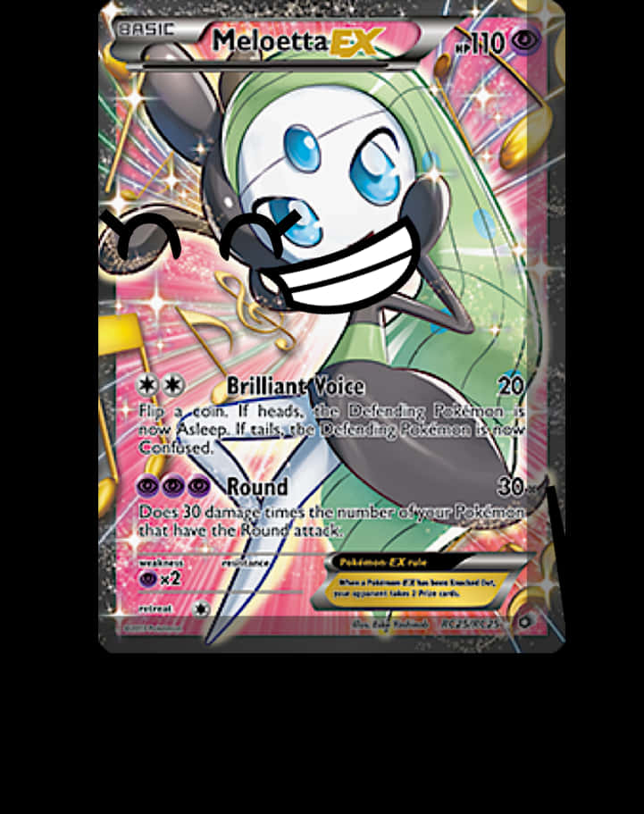 Meloetta E X Pokemon Card Artwork PNG