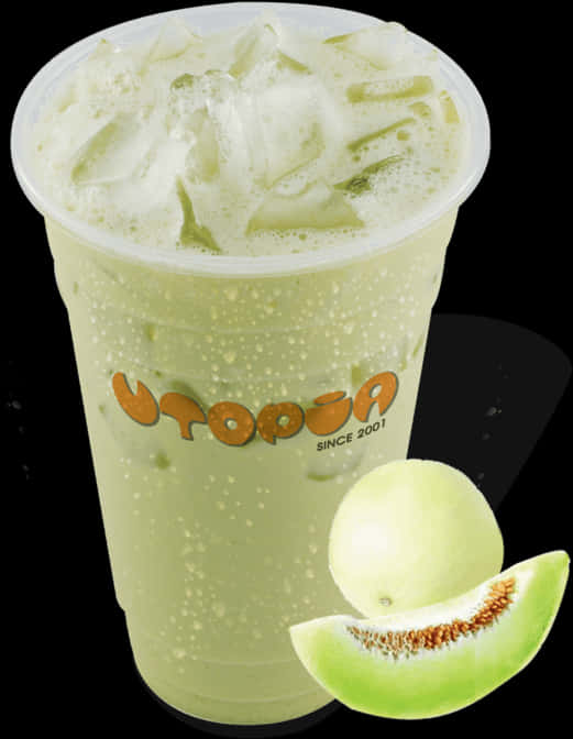Melon Milk Bubble Teawith Ice PNG
