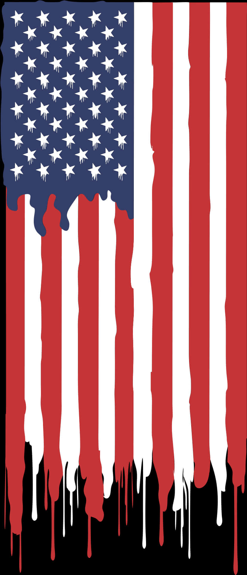 Melting American Flag Artwork PNG