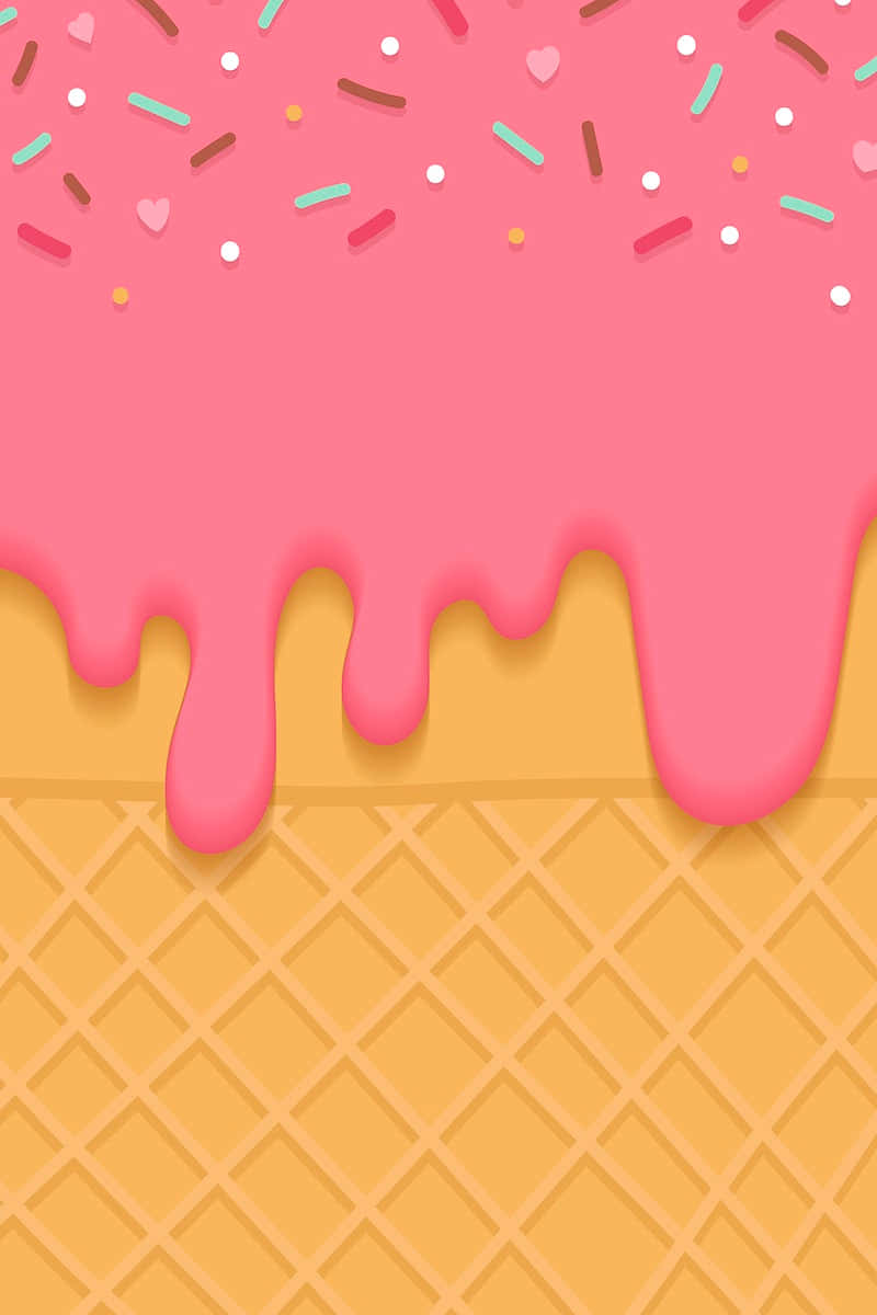 Melting Cute Ice Cream Wallpaper