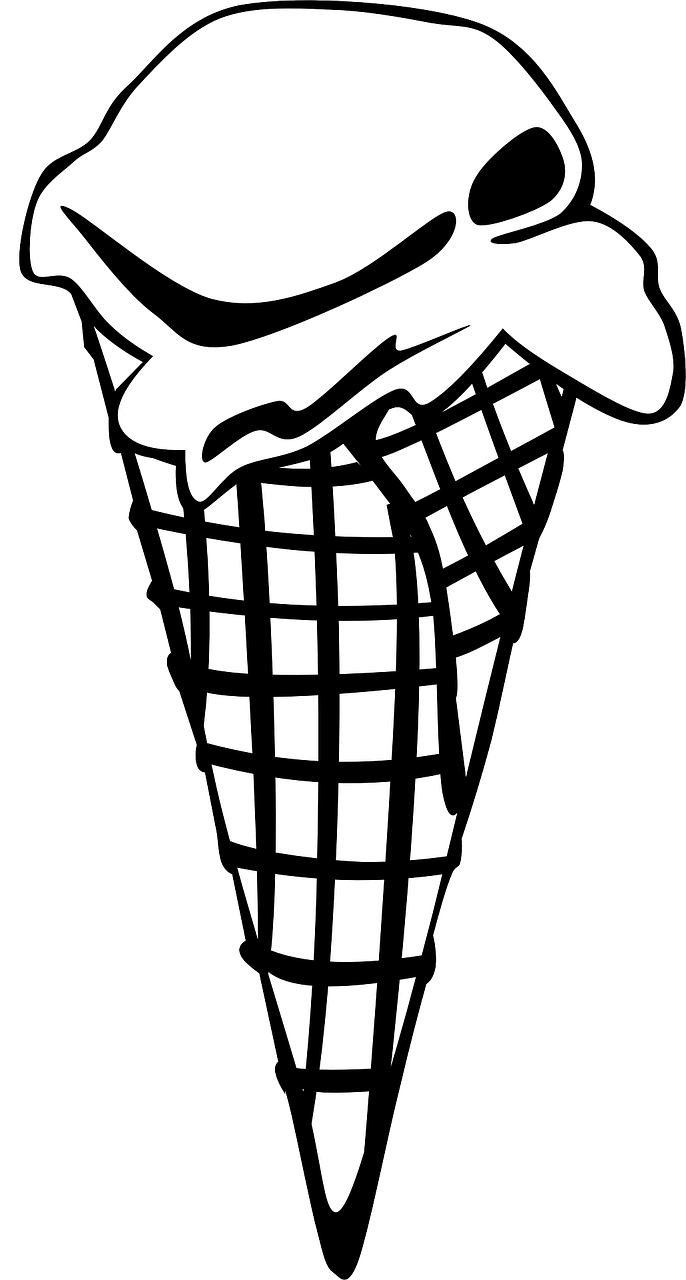 Melting Ice Cream Cone Graphic PNG