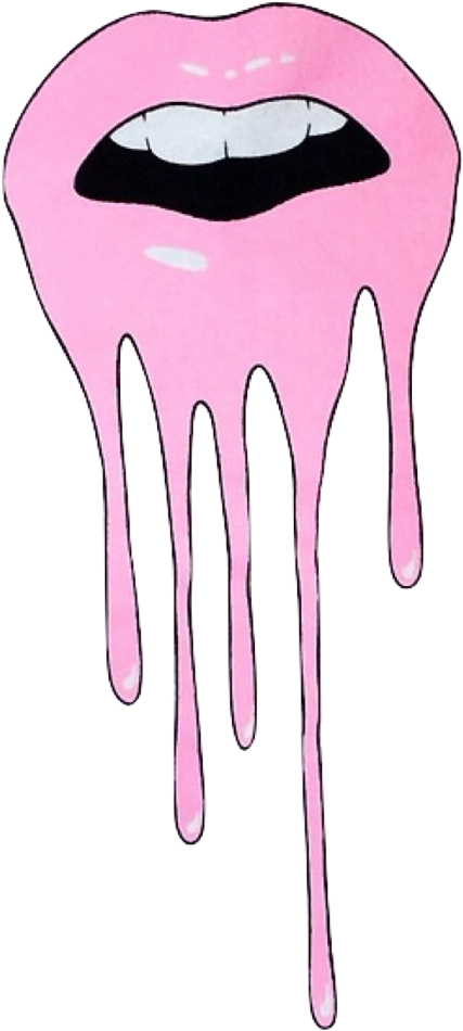 Melting Pink Lips Artwork PNG