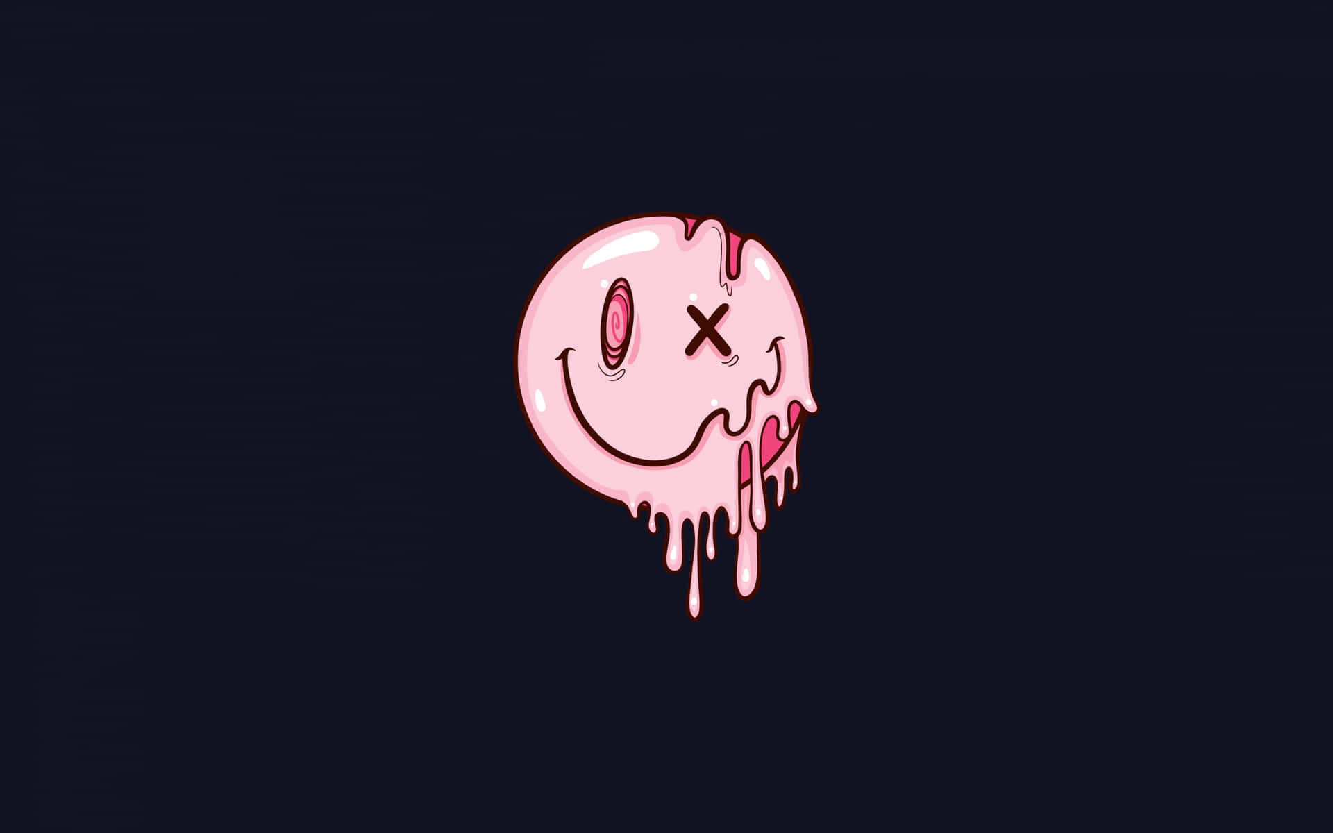 Melting Pink Smiley Face Wallpaper