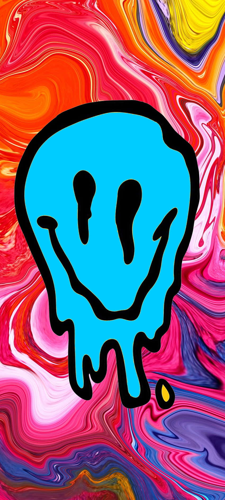 Melting Smiley Face Artwork Wallpaper