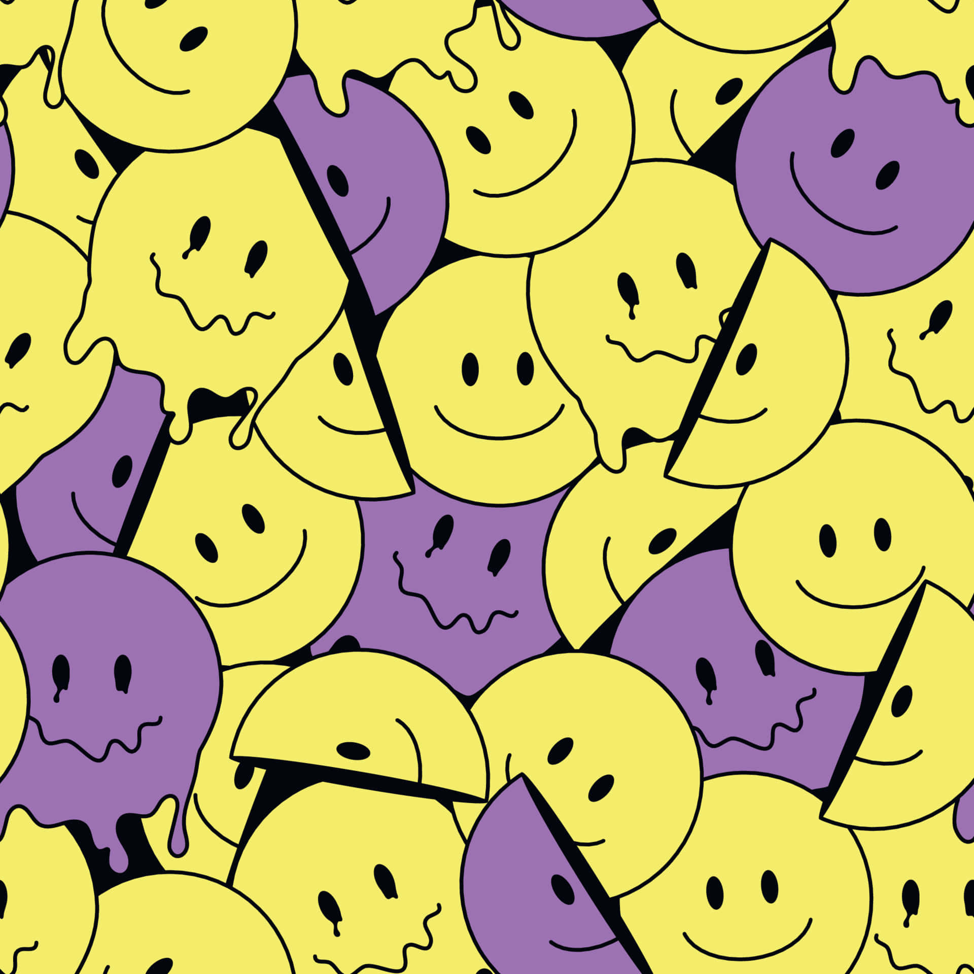 Download Melting Smiley Face Pattern Wallpaper | Wallpapers.com