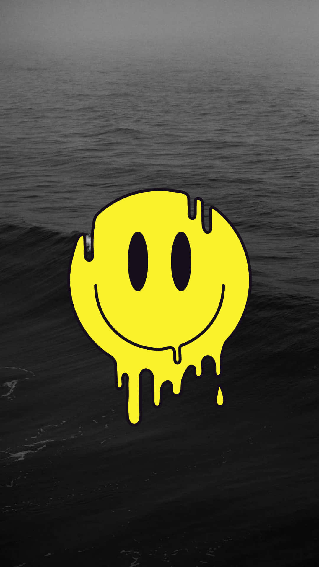 Melting Smiley Faceon Water Wallpaper