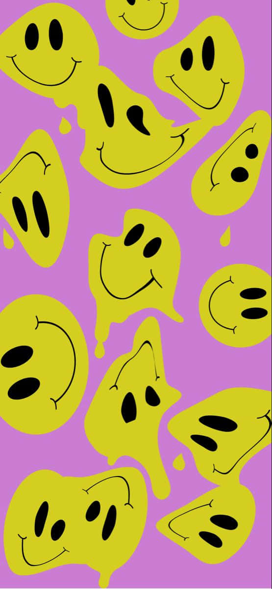 Melting Smiley Faces Pattern.jpg Wallpaper