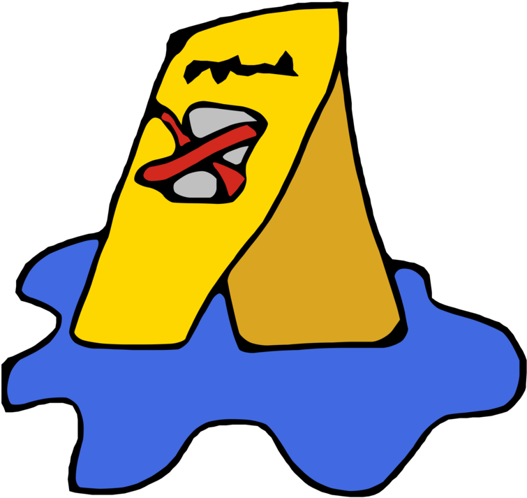 Melting Yellow Cone Cartoon PNG
