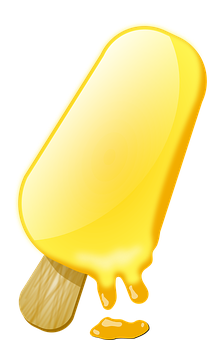Melting Yellow Popsicle PNG