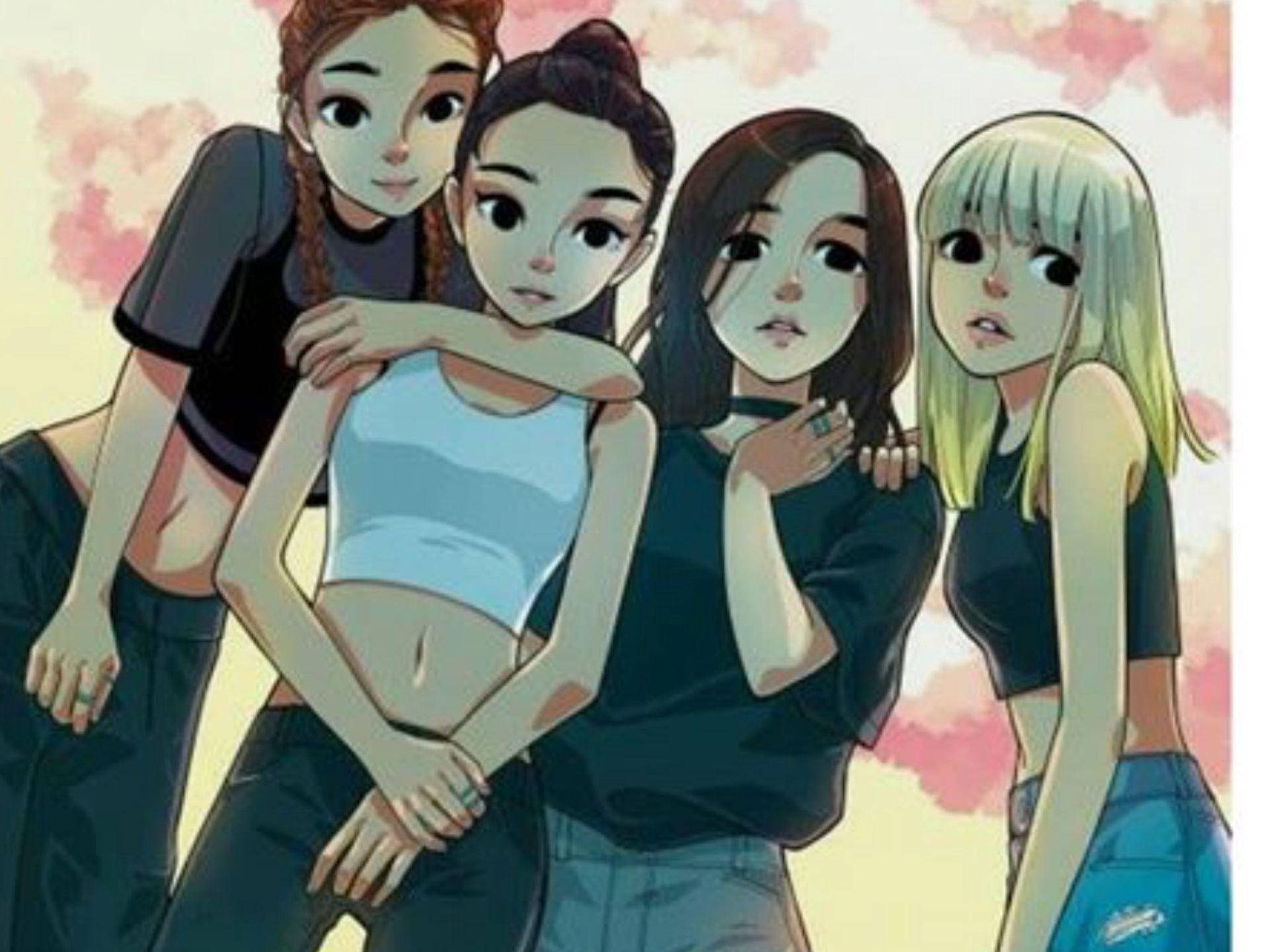 Members Of Blackpink Anime Style Wallpaper