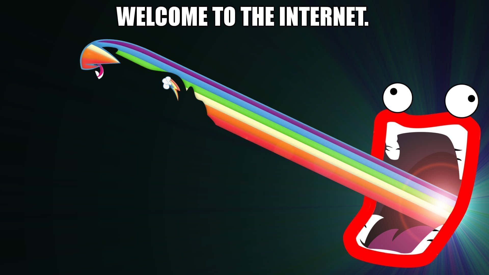 A Rainbow - Colored Rainbow With The Words Welcome To The Internet