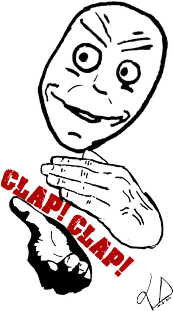 Meme Face Clapping Illustration PNG