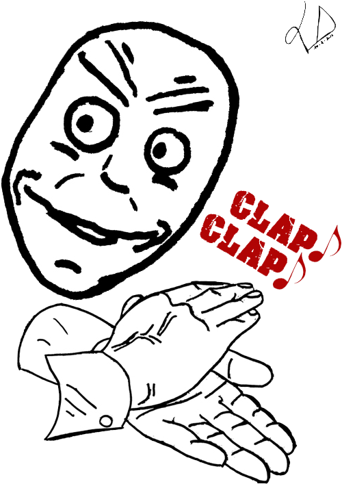 Meme Face Clapping Illustration PNG