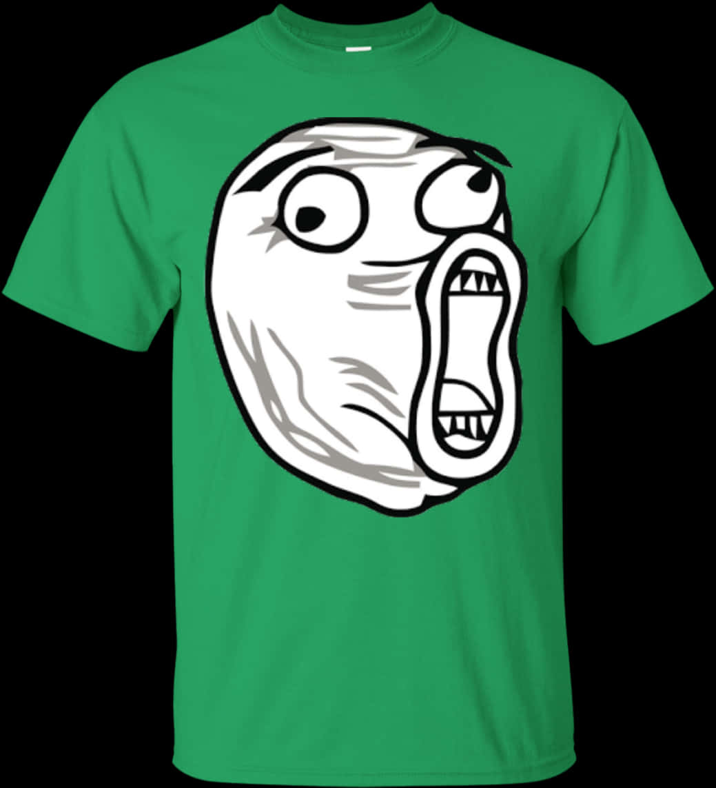 Meme Face Green T Shirt PNG