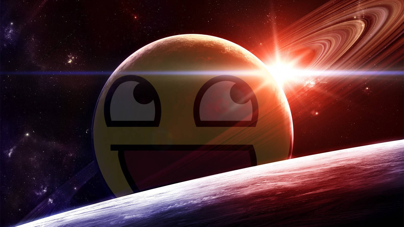 Meme Face Planet Emoji Wallpaper