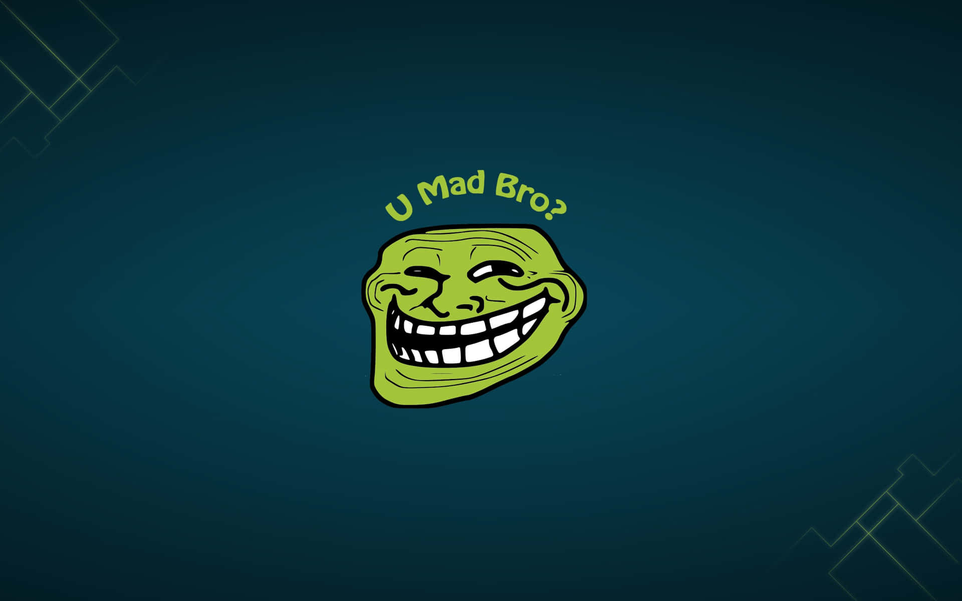 Green Laughing Troll Face Meme Laptop Wallpaper