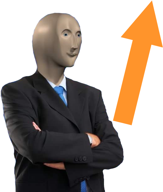 Meme Man Business Suit Arrow Up PNG