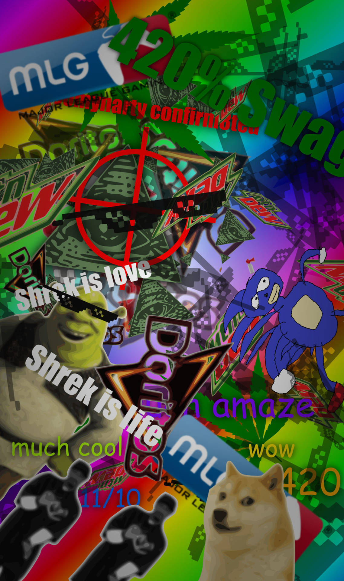 Meme Phone Colorful Collage Wallpaper