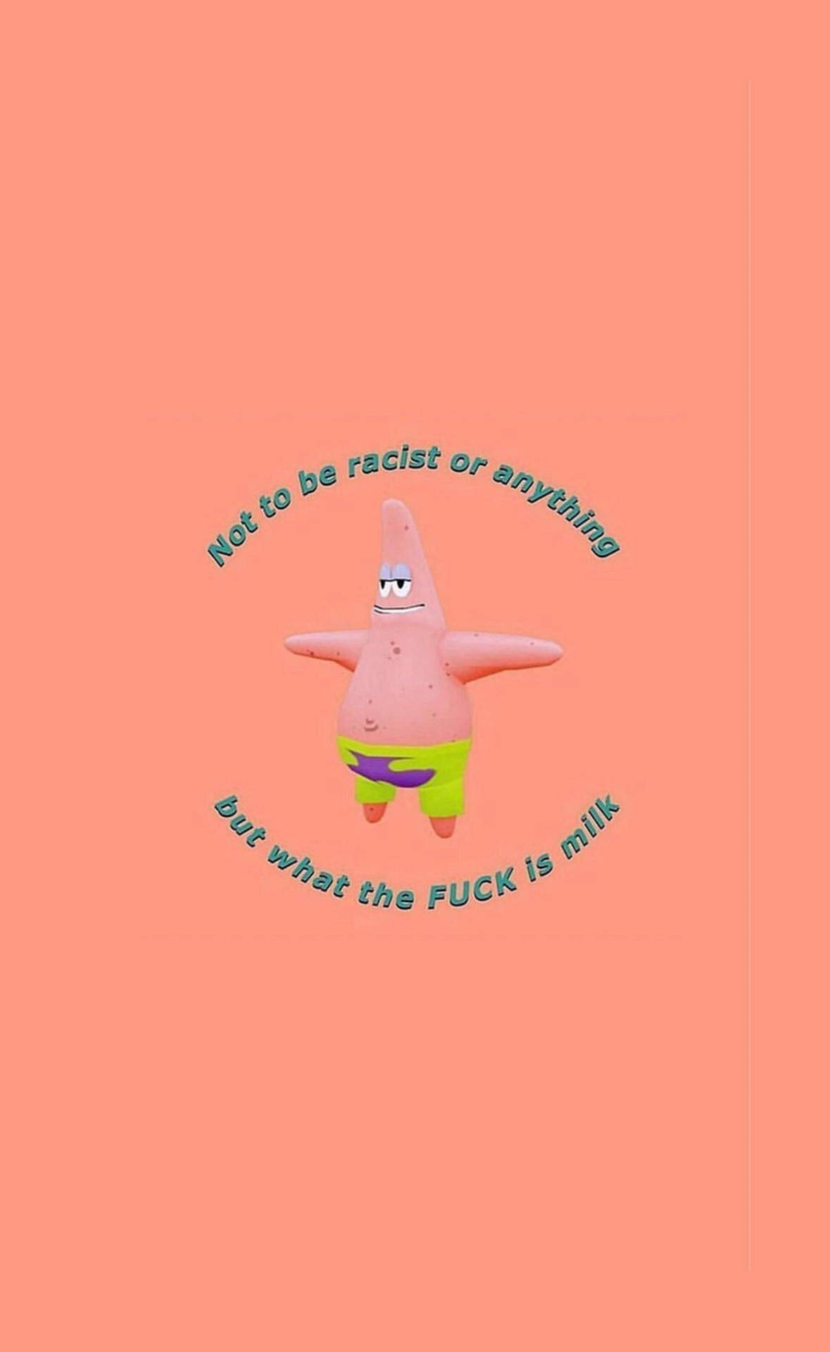 Meme Phone Patrick Star Peach Wallpaper