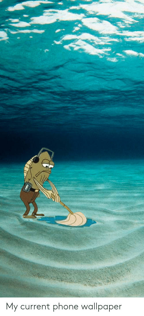 Umpersonagem De Desenho Animado Está Deitado No Fundo Do Oceano. Papel de Parede