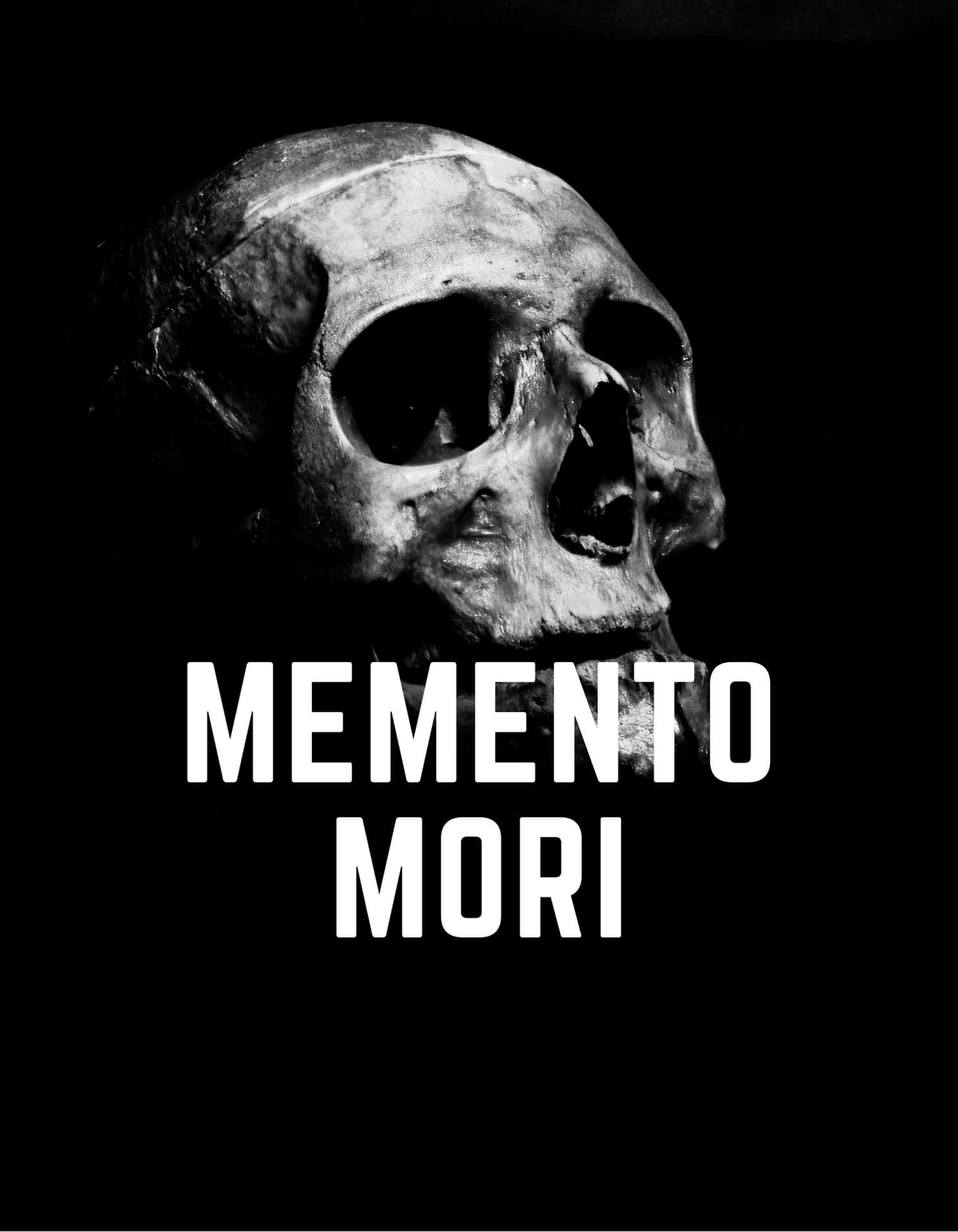 A Skull With The Words Memento Mori On It Wallpaper
