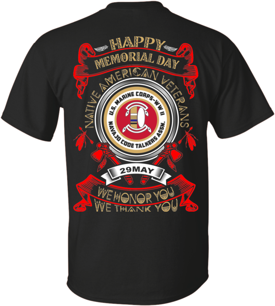 Memorial Day Tributeto Native American Veterans T Shirt PNG