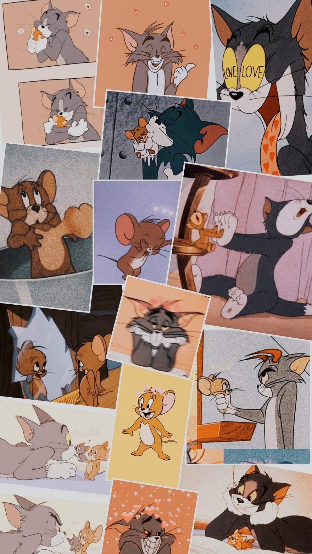 Memories Of Tom And Jerry Aesthetic Collage Background