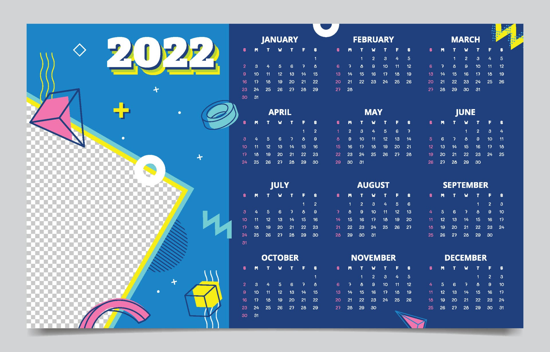 Memphis 2022 Calendar Wallpaper
