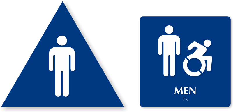 Men Bathroom Signs Accessibility PNG