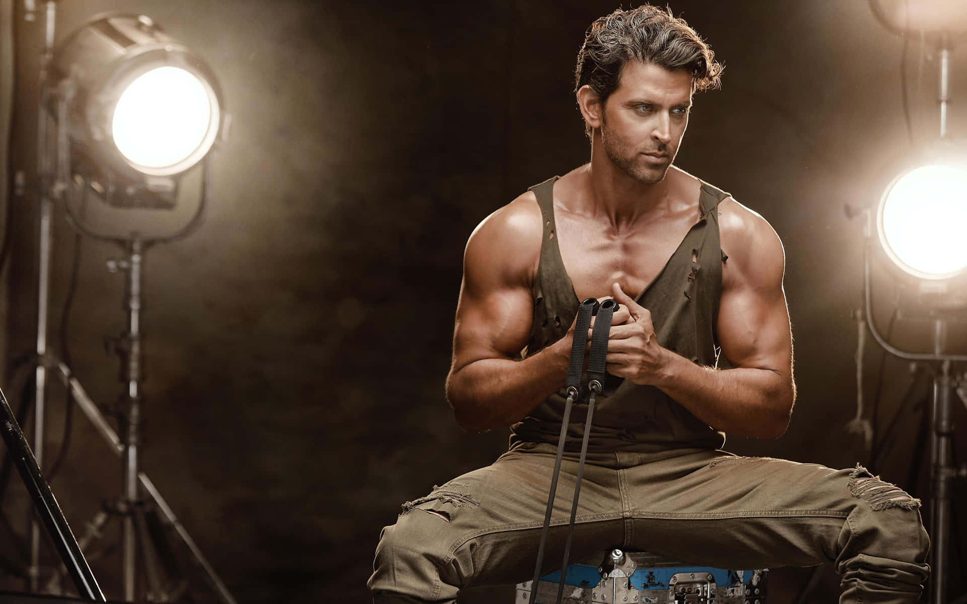 Hrithik Roshan In A Studio With Lights