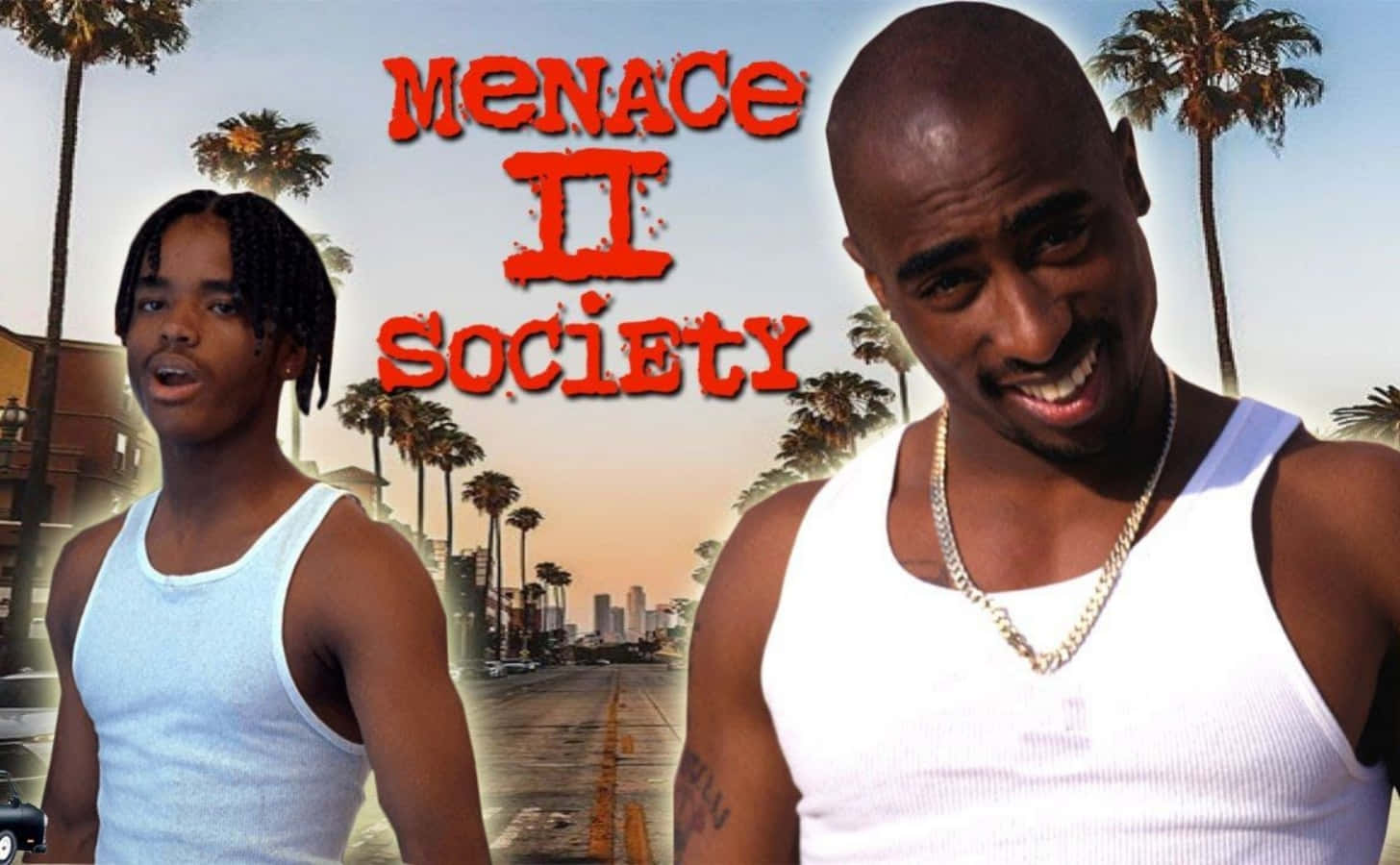 Caine and O-Dog make their mark in the iconic movie “Menace II Society” Wallpaper