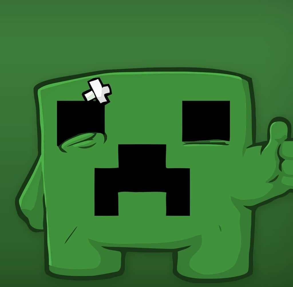 Menacing Creeper Face From Minecraft Game Wallpaper