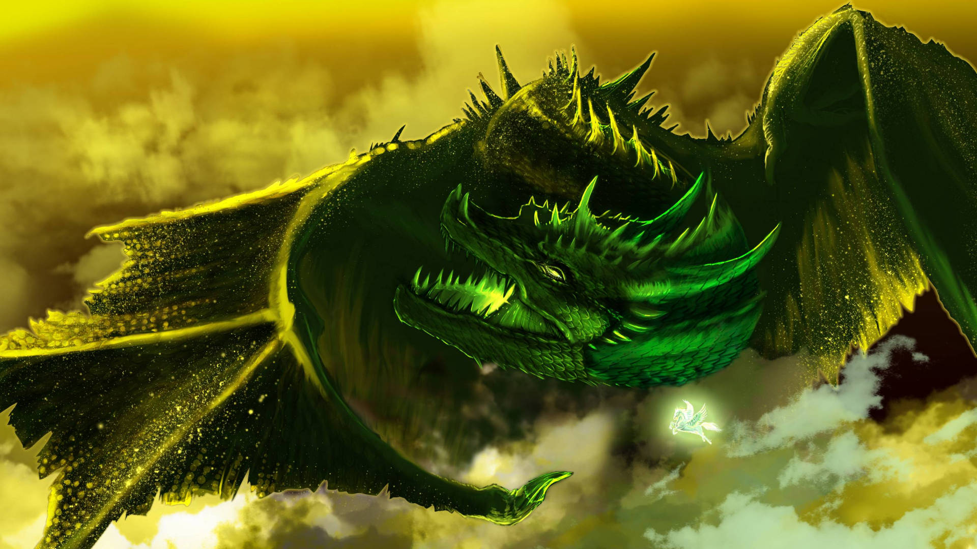 Menacing Green Dragon Artwork