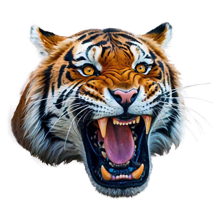 Menacing Tiger Growl Png Prg PNG