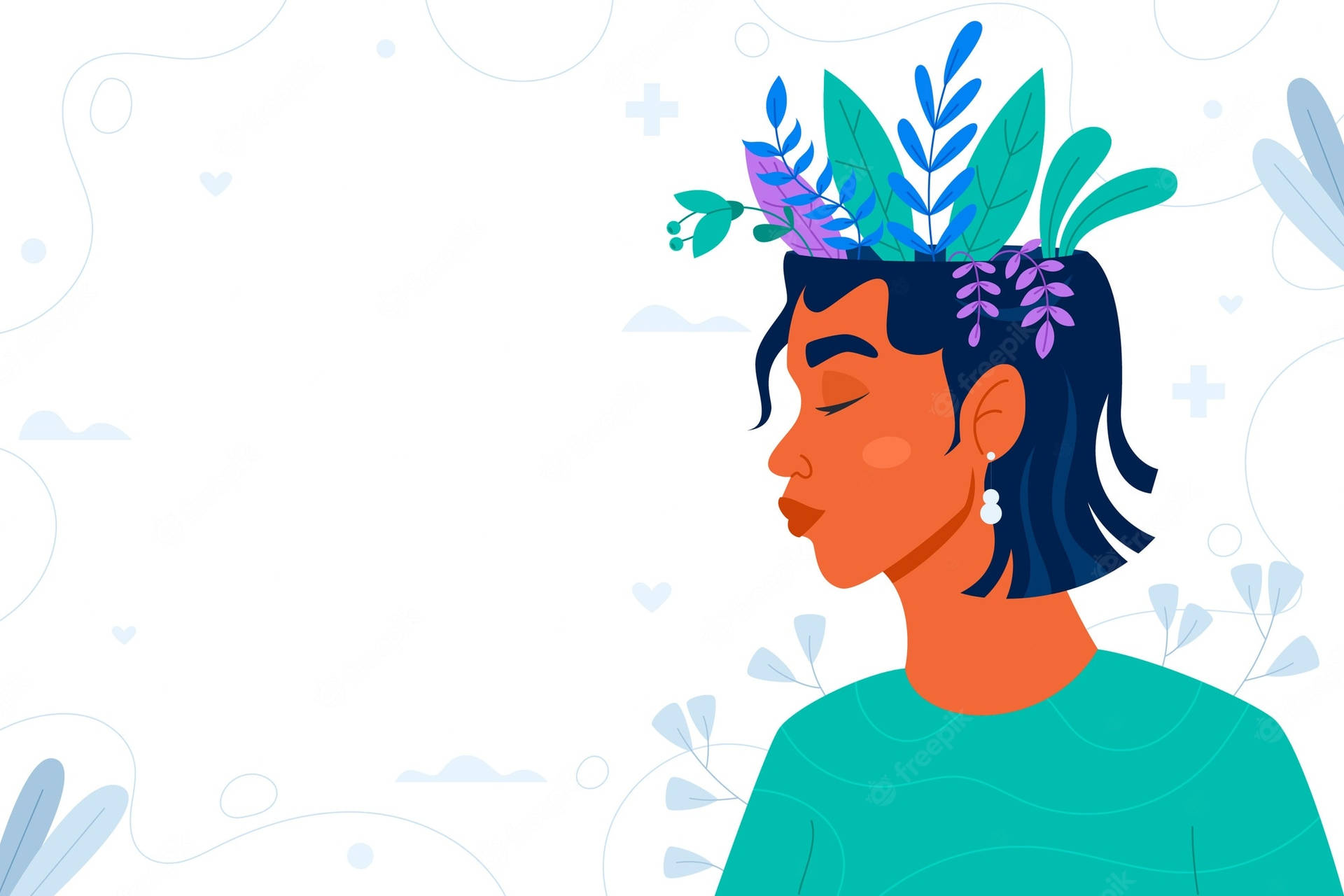 A Woman With A Flower Crown On Her Head Wallpaper