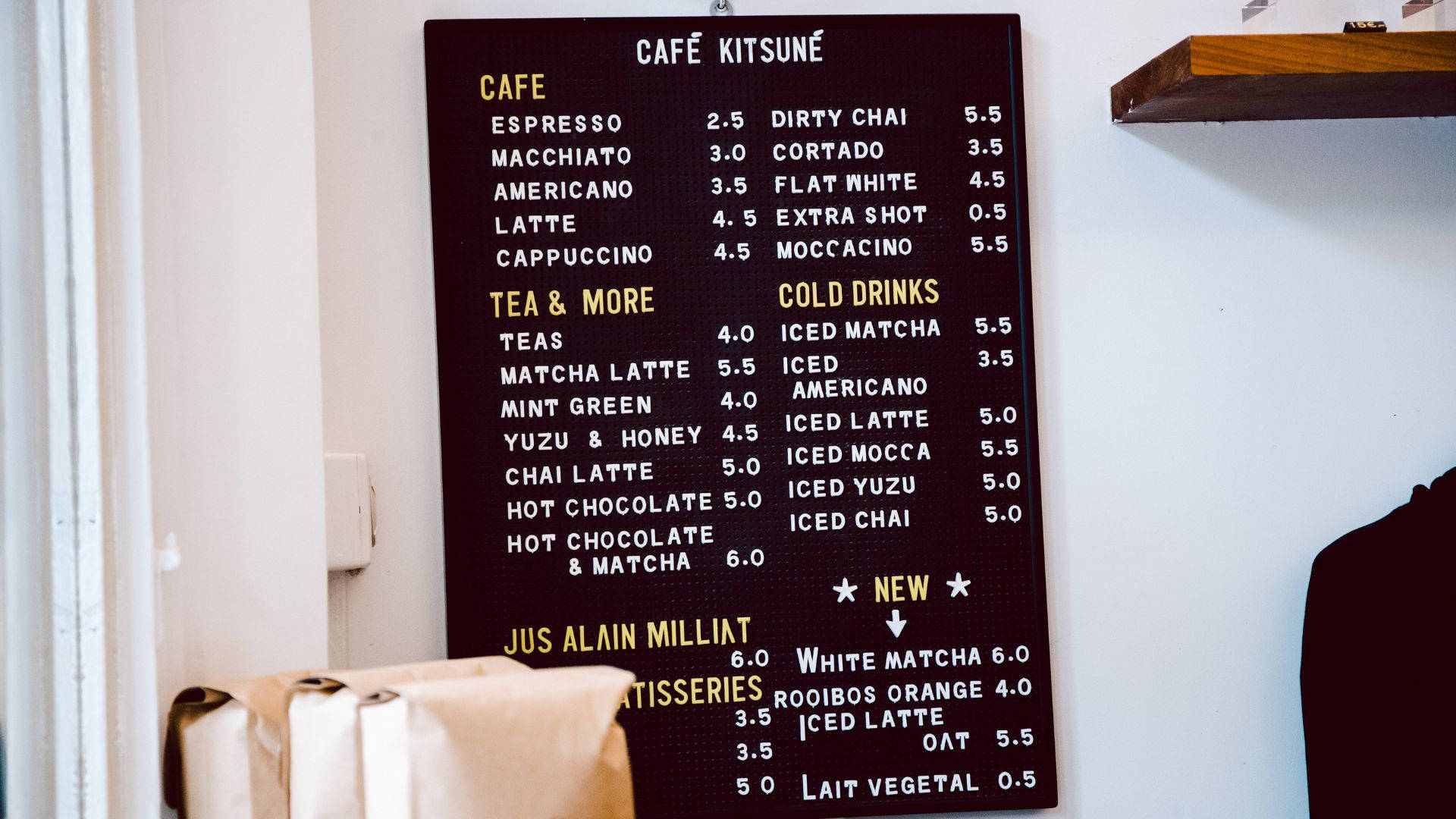 Menu Coffee Cafe Kitsune Aesthetic Board Photo Picture