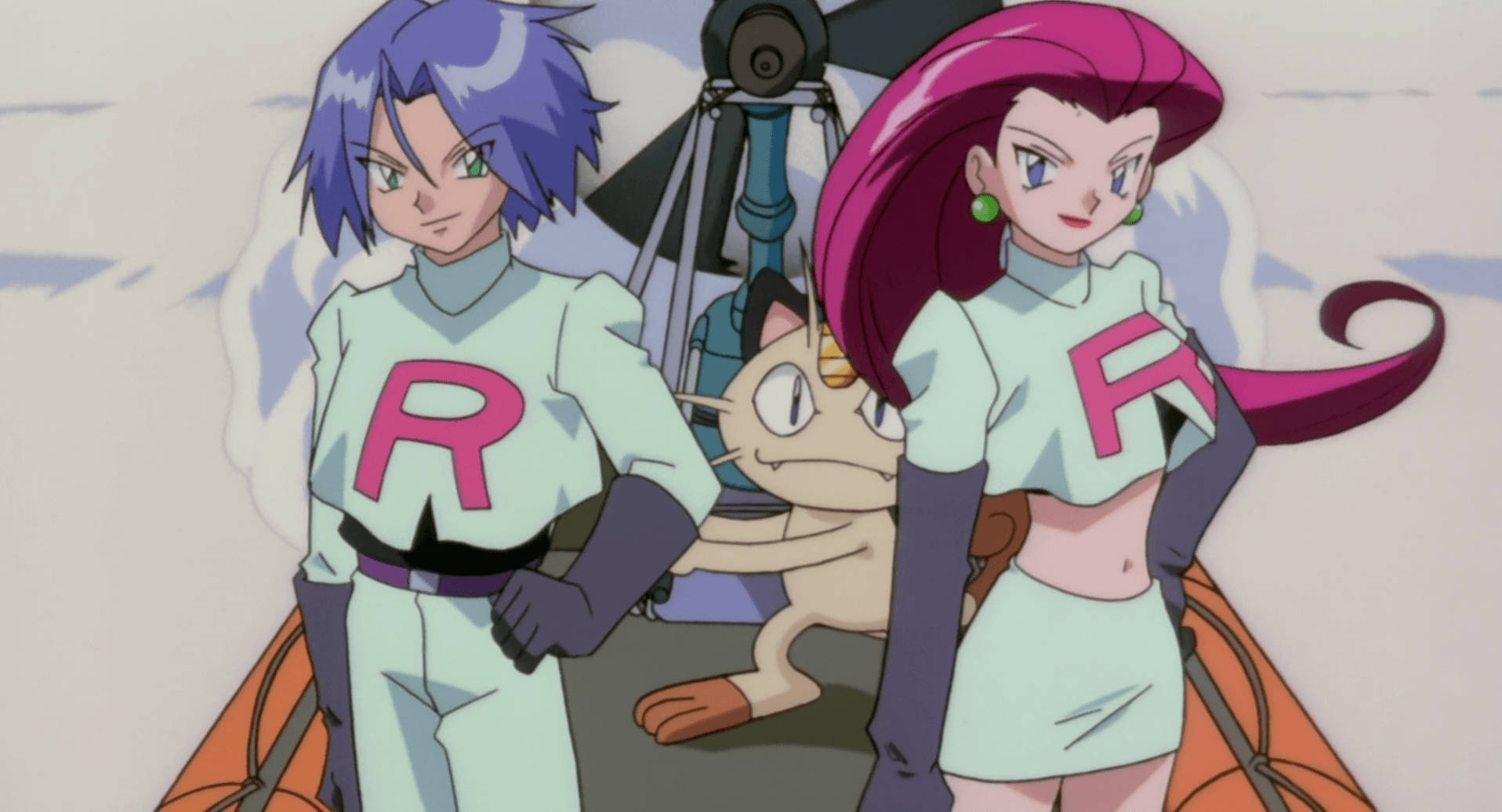 Meowth And Team Rocket On A Boat Wallpaper