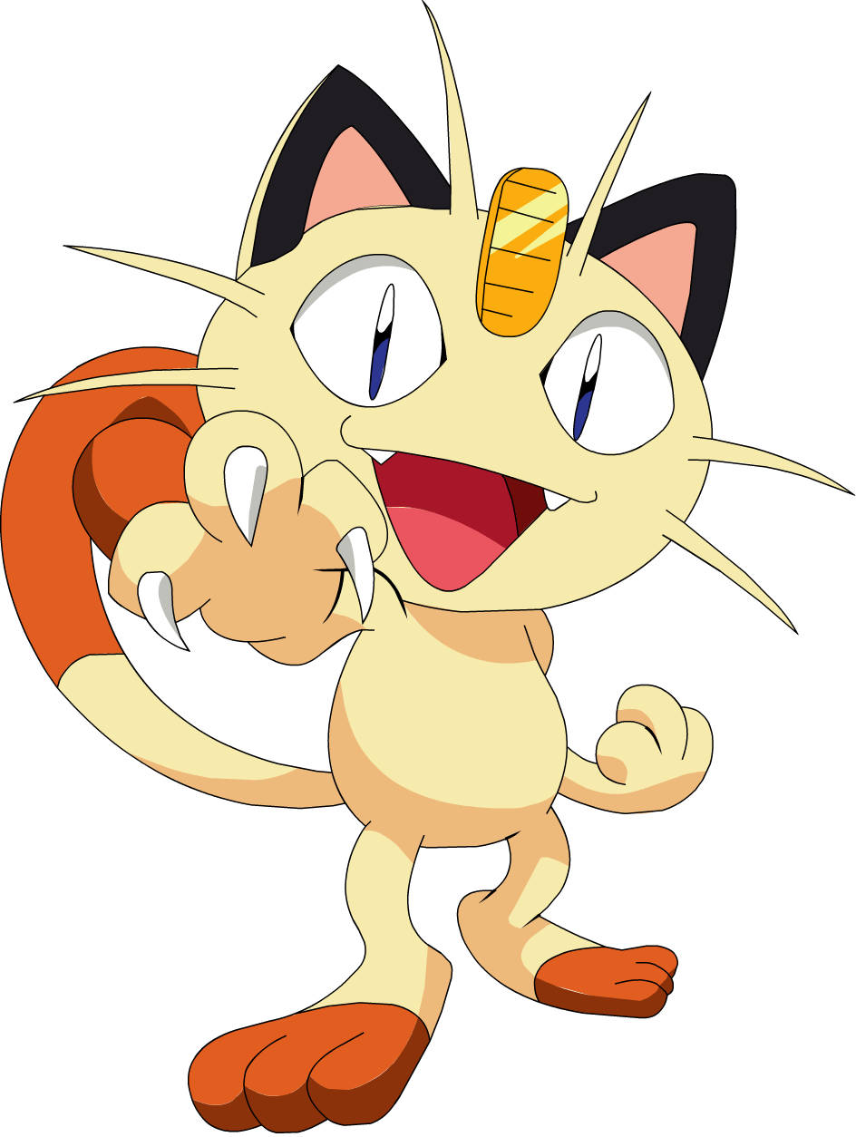 Meowth Pointing At You With White Backdrop Wallpaper