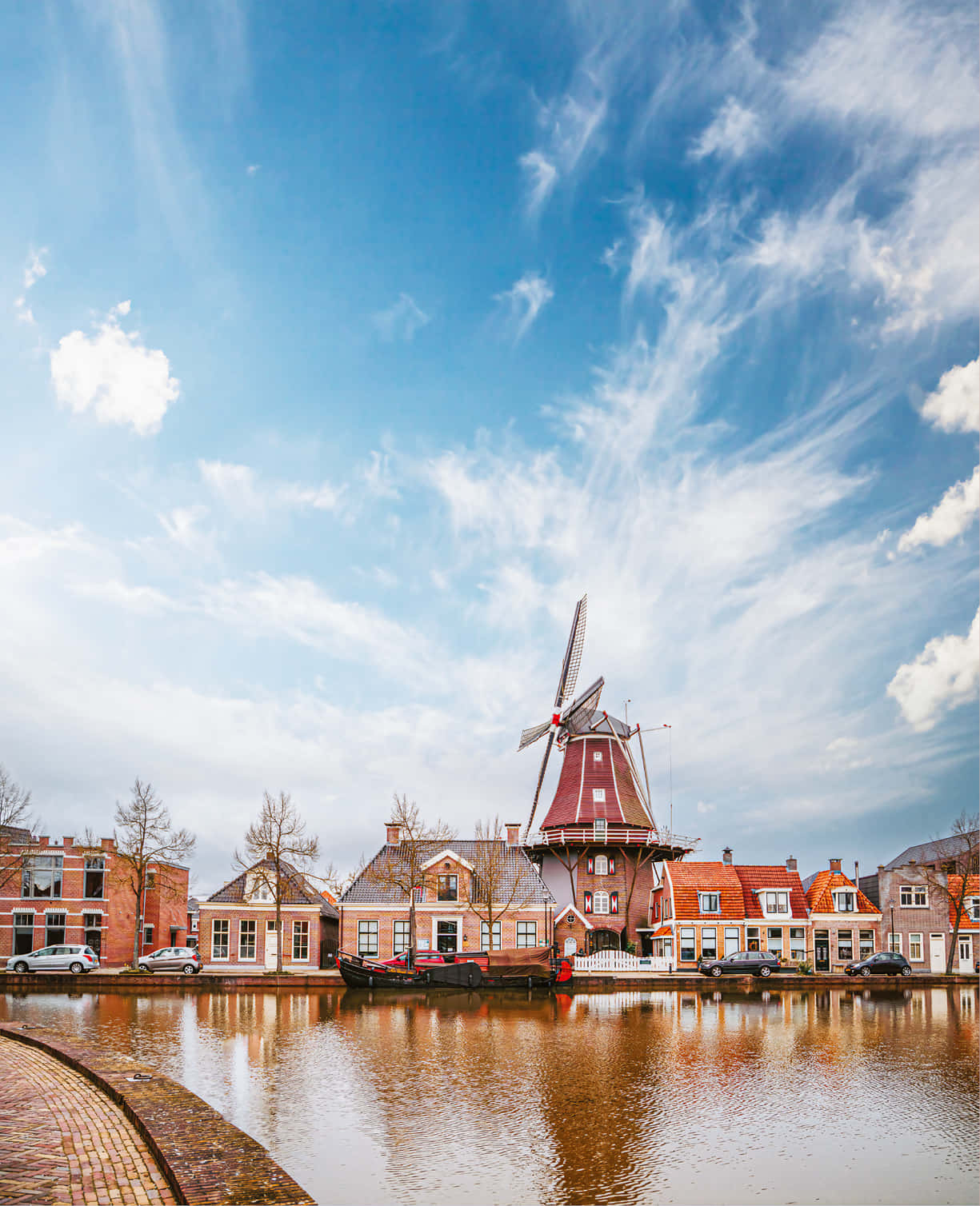 Meppel Windmill Reflections Netherlands Wallpaper