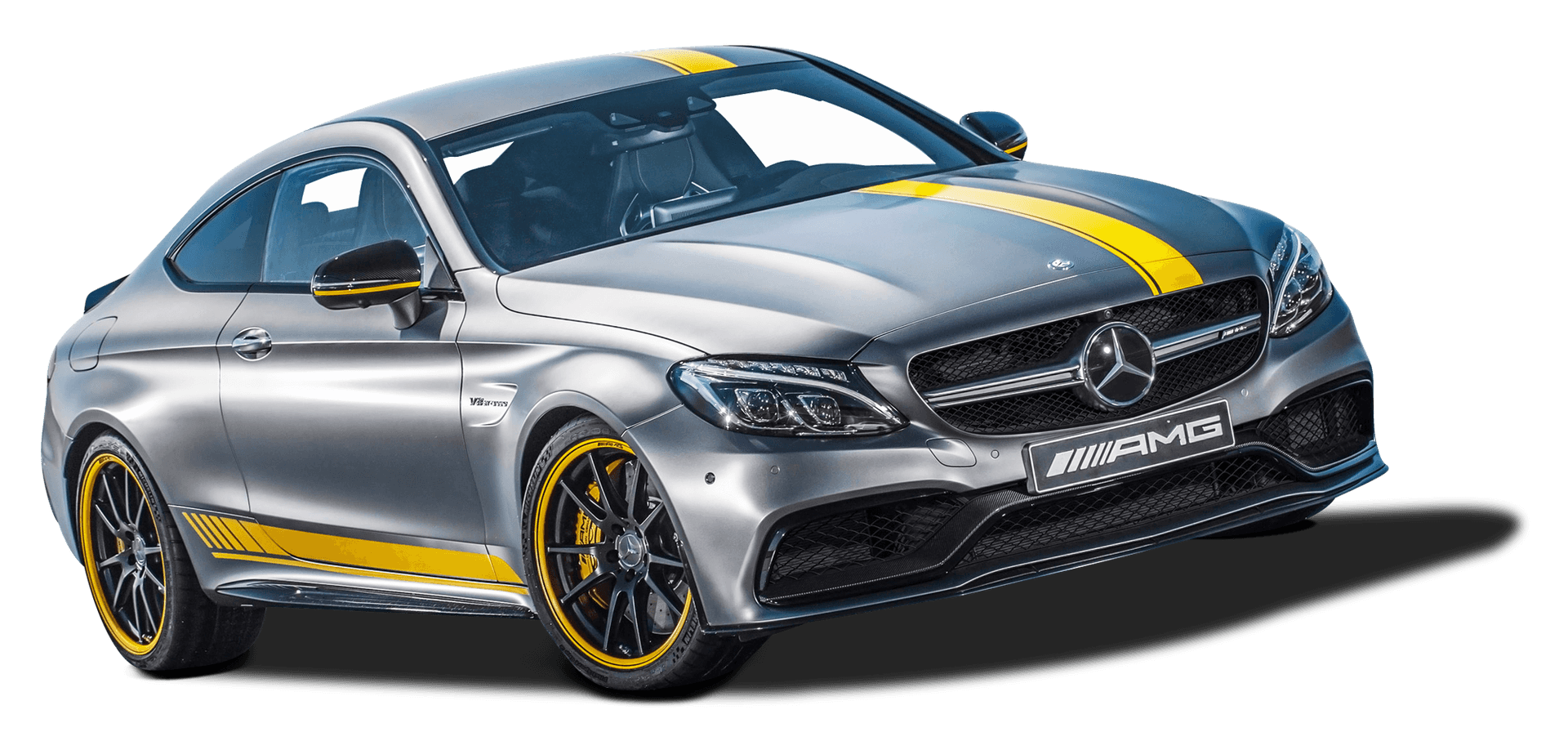 Mercedes A M G C63 Coupe Yellow Stripes PNG