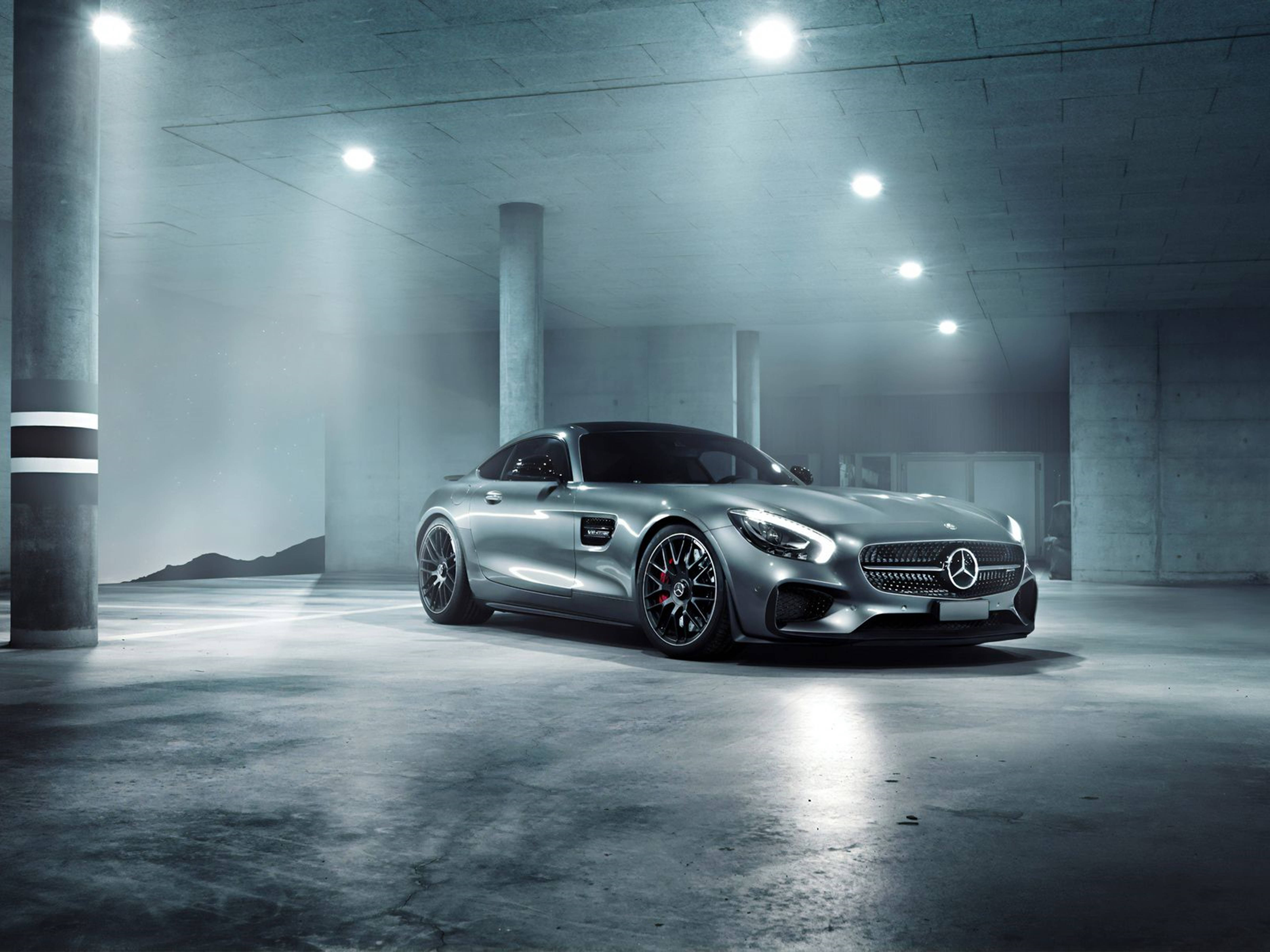 Mercedes AMG 4K Inside Parking Lot Wallpaper