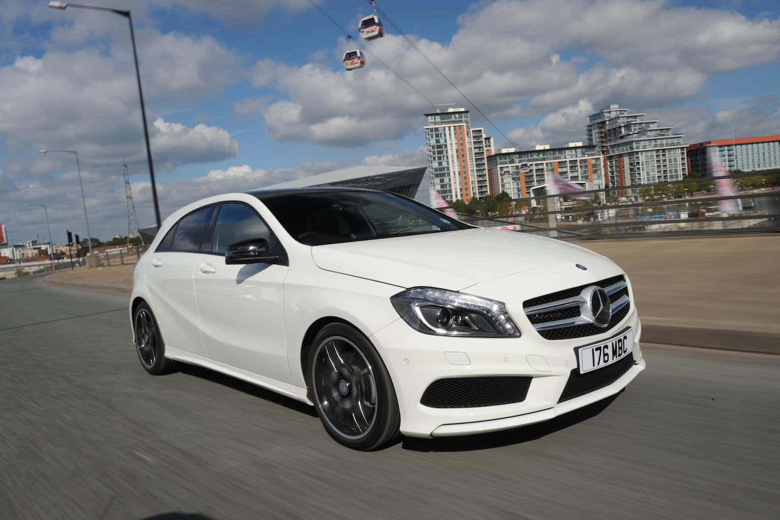 Stylish Mercedes Benz A-Class on the Road Wallpaper