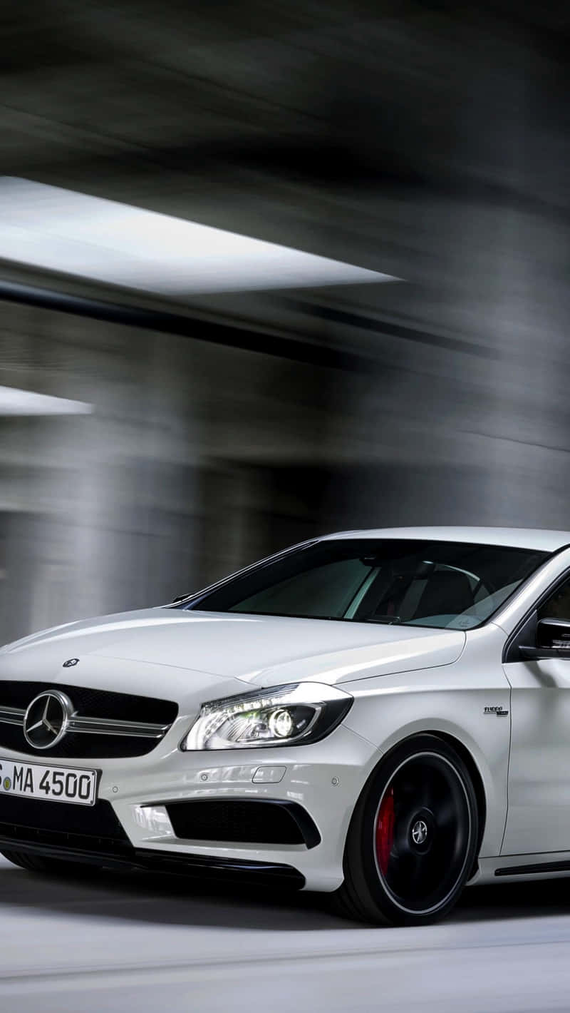 Hurtig Hvid Mercedes Benz Iphone Mobil Tapet Wallpaper