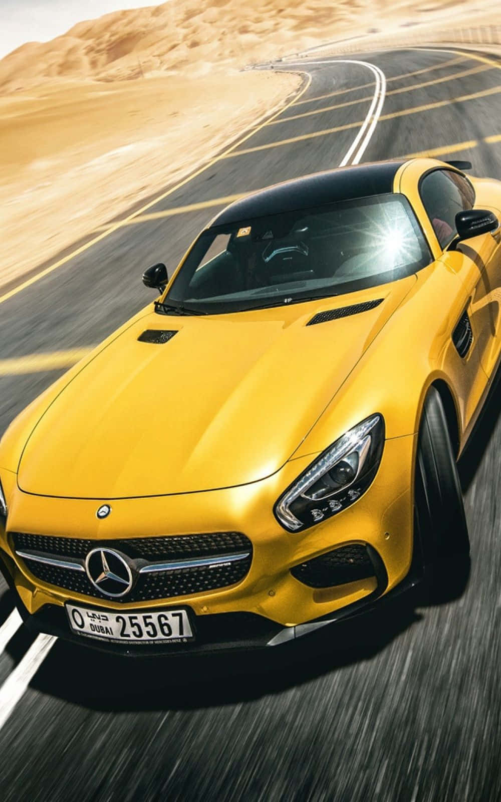 Gul luksuriøs Mercedes Benz Iphone X baggrund Wallpaper