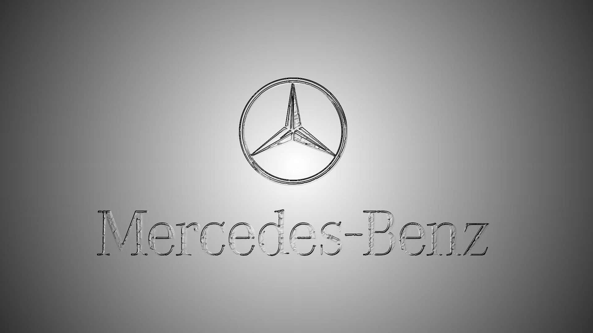 Logode Mercedes Benz Sobre Un Fondo Gris